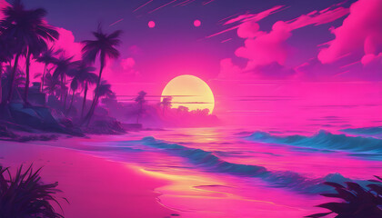 Naklejka premium cyberpunk sea