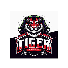 tiger head , tiger face, Angry Tiger head logo design