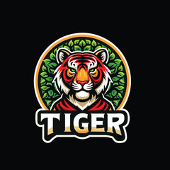 tiger head , tiger face, Angry Tiger head logo design