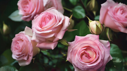 Fototapeta premium Close Up Of Pink Roses (2)