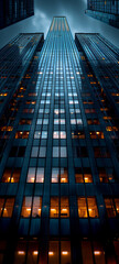 Modern Office Building in New York City Showcased with Professional Photography Style, Highlighting Sleek Architectural Design and Urban Elegance