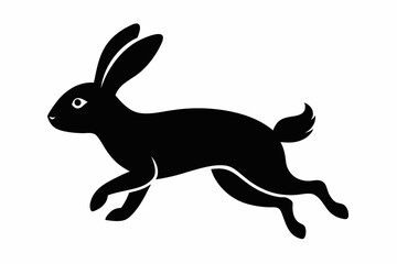 black and white rabbit silhouette, rabbit vector illustration, rabbit silhouette, animal silhouette isolated vector Illustration, png, rabbit  icon, cartoon rabbit