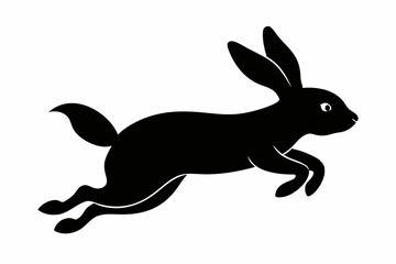 black and white rabbit silhouette, rabbit vector illustration, rabbit silhouette, animal silhouette isolated vector Illustration, png, rabbit  icon, cartoon rabbit