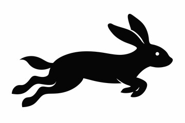 black and white rabbit silhouette, rabbit vector illustration, rabbit silhouette, animal silhouette isolated vector Illustration, png, rabbit  icon, cartoon rabbit