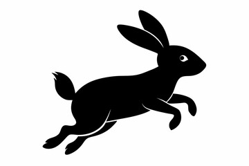 black and white rabbit silhouette, rabbit vector illustration, rabbit silhouette, animal silhouette isolated vector Illustration, png, rabbit  icon, cartoon rabbit