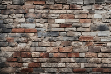 Fototapeta premium Processed collage of ancient brick wall surface texture. Background for banner, backdrop or texture