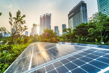 Solar Panels Under Sunlight - Generative AI.