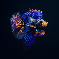 Tropical underwater scene with colorful fis