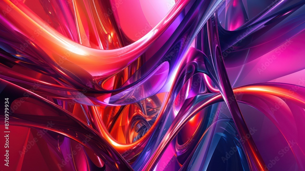 Wall mural vibrant abstract artwork with flowing shapes and vivid colors