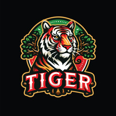 tiger head , tiger face, Angry Tiger head logo design