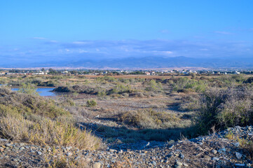 small lakes view of the mountains near the sea in Cyprus