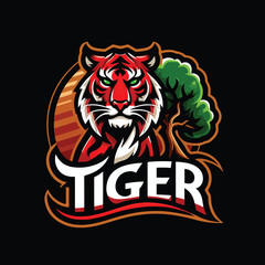 tiger head , tiger face, Angry Tiger head logo design