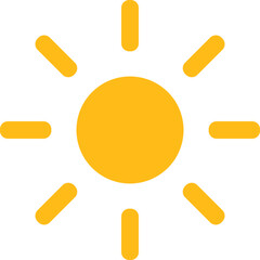 Sun Icon. Shine Sun Ray, Sunshine, Sunset Vector Sign