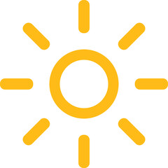 Sun Icon. Shine Sun Ray, Sunshine, Sunset Vector Sign