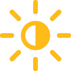 Sun Icon. Shine Sun Ray, Sunshine, Sunset Vector Sign