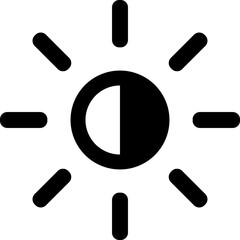 Sun Icon. Shine Sun Ray, Sunshine, Sunset Vector Sign