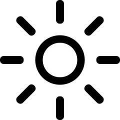 Sun Icon. Shine Sun Ray, Sunshine, Sunset Vector Sign