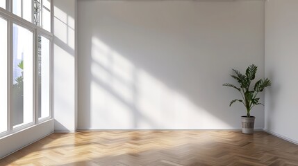 empty wall mockup for canvas wall art template, interior design, minimal blank wall with copy space 