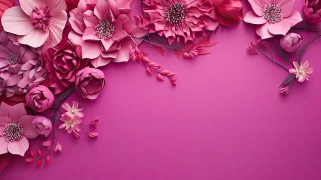 hot pink background floral