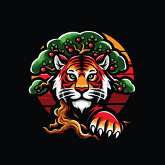 Obraz premium tiger head , tiger face, Angry Tiger head logo design
