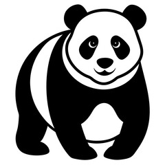 Charming Panda Silhouette Vector Illustration for Wildlife Designs