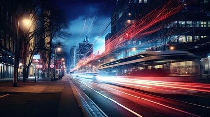 Naklejka premium city light streak