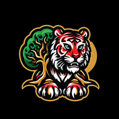 tiger head , tiger face, Angry Tiger head logo design