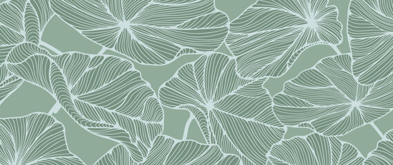 Botanical green vector background for decor, wallpaper, covers, posters or banners.
