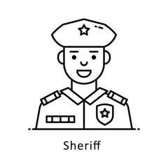 Sheriff  vector  outline Design illustration. Symbol on White background EPS 10 File