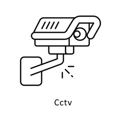 Cctv vector  outline Design illustration. Symbol on White background EPS 10 File