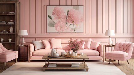 paneling pink wood