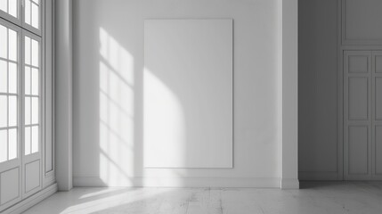 Fototapeta premium modern interior design with empty canvas on wall copy space for wall art