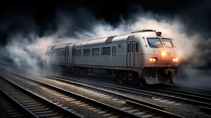 Naklejka premium train silver line