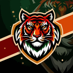 tiger head , tiger face, Angry Tiger head logo design