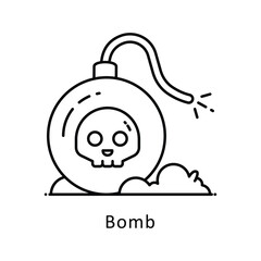 Bomb vector  outline Design illustration. Symbol on White background EPS 10 File