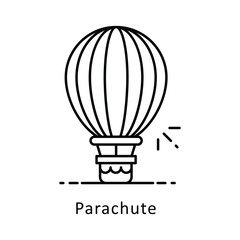 Obraz premium Parachute vector outline Design illustration. Symbol on White background EPS 10 File