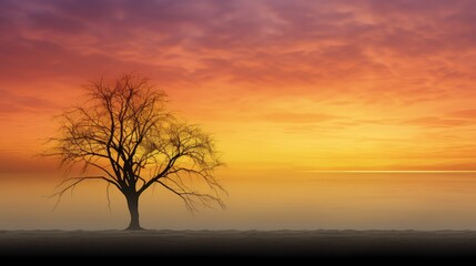 Fototapeta premium tree yellow sunrise