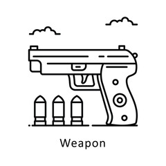Weapon vector  outline Design illustration. Symbol on White background EPS 10 File