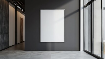 modern interior design with empty canvas on wall copy space for wall art