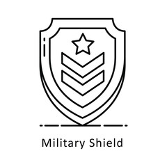 Military Shield vector  outline Design illustration. Symbol on White background EPS 10 File