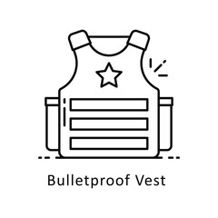 Bulletproof Vest  vector  outline Design illustration. Symbol on White background EPS 10 File