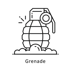 Grenade vector  outline Design illustration. Symbol on White background EPS 10 File