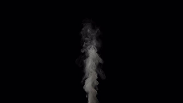 Looping video of smoke rising into the air, 4k 24p, with alpha channel for transparent background. It's a loop so you can make any duration