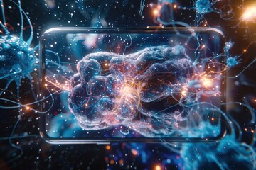 Neuron Network Emerging from Smartphone Screen