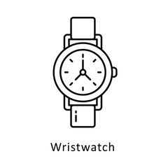 Wristwatch vector  outline Design illustration. Symbol on White background EPS 10 File