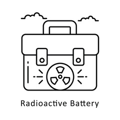 Radioactive Battery vector  outline Design illustration. Symbol on White background EPS 10 File