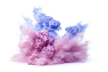 Fototapeta premium Colorful powder explosion on white background