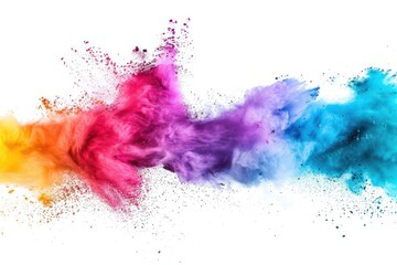 Colorful powder explosion on white background
