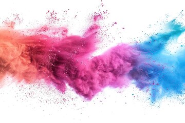 Colorful powder explosion on white background