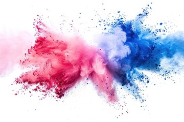 Colorful powder explosion on white background